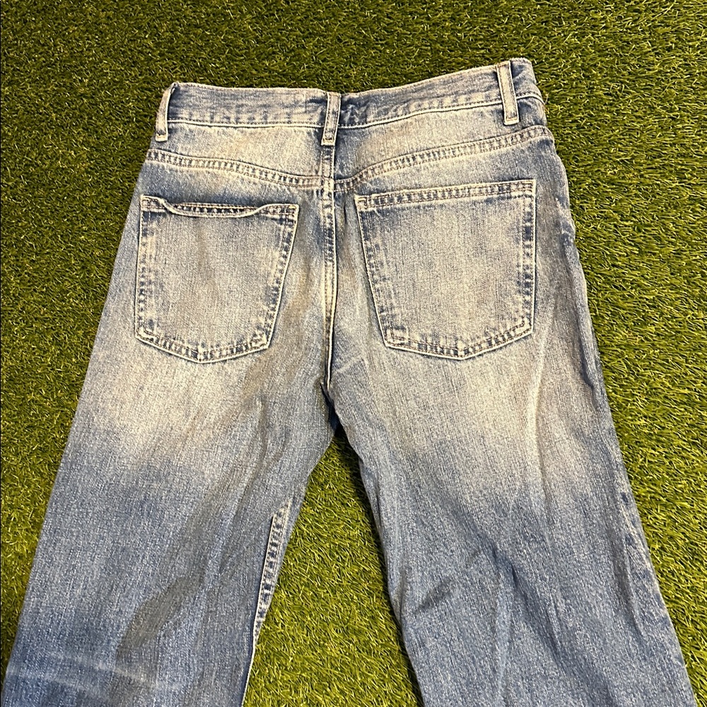 Zara Super Flared Faded Blue Denim Jeans - Picture 5 of 6